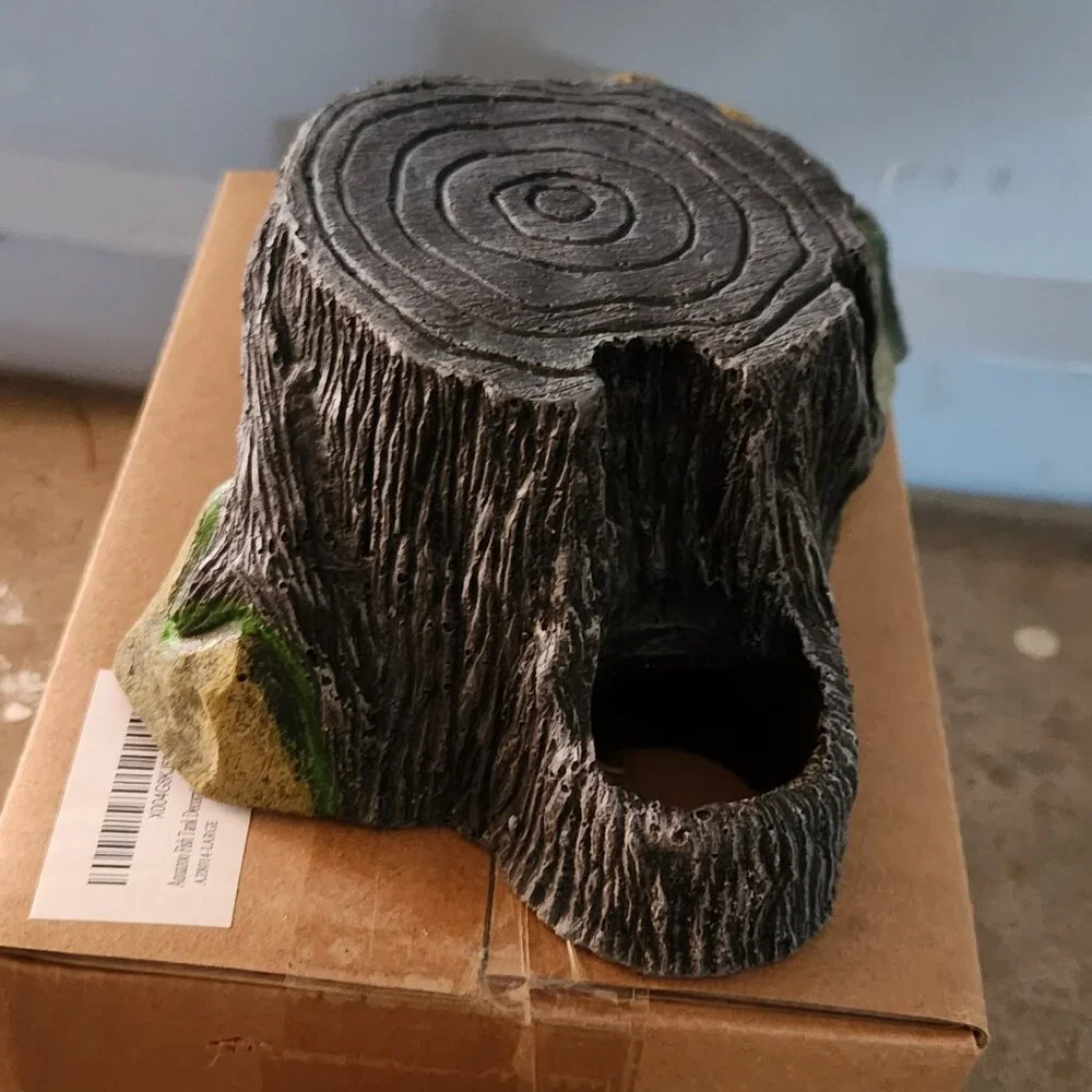 Aquazoo Large Fish Tank Decoration & Reptile Hide – Flat Tree Stump